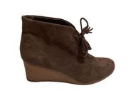 Dr Scholls Dakota Wedge Brown Ankle Boots Size 11 Suede Lace Up