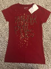 NWT Coed  Junior’s Medium Philadelphia Phillies Tee T-Shirt Genuine Merchandise