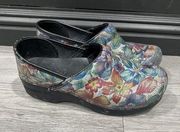 Dansko BlackFloral Occupational Clogs Womens Size EU 37