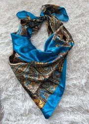 Blue silk scarf