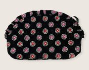 Vera Bradley Parisian Pompoms Red Black Large Zip Ruffle Cosmetic Bag