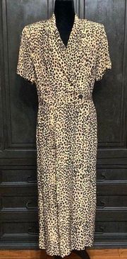 Vintage  animal print silk dress. Size 6