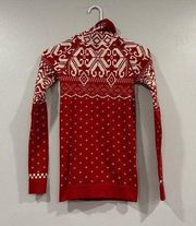 Sweaty Betty Base Layer Fair Isle Red Top 0–2