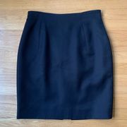 Badgely Mischka Black 100% Wool High Waisted Black Skirt Size 12