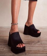 Jeffrey Campbell Sydney Satin Wedge Heels casual classic fashion platform comfy