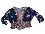 Gypsies & Moondust floral blouse size xl
