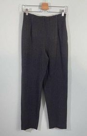 Vintage Lafayette 148 Women's Grey Pinstriped Wool High Rise Trousers Size 6P