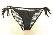 Forever 21 Black Bikini Bottom nautical rope ties on the side low rise cheeky