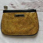 BETSEY JOHNSON Plastic Coated Glitter Canvas Zip Clutch Pouch