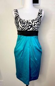 City Triangle Formal Sleeveless Zebra Print Bodice Dress Size 3 Beautiful Combo