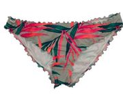 Victoria’s Secret Pink Bikini Bottom Lettuce Hem Floral Tropical Cheeky large