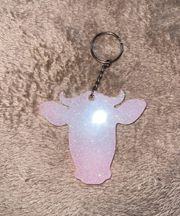 Pink Cow Keychain