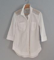 Dana Buchman White Lace Shoulder Button Down Shirt Size S