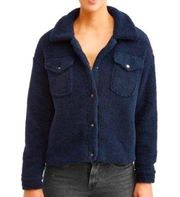 Jason Maxwell Navy Sherpa Bomber Jacket