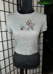 Forever 21 “The Simpsons”Themed Gray Crop Top Size Medium