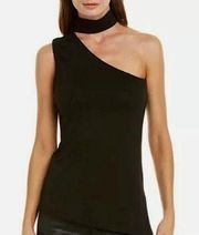 Tart Collection Choker Collar One Shoulder Asymmetrical Black Top Women’s Size M