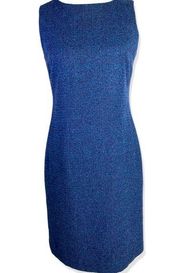 Freeport Studio Blue and Purple Tweed Sleeveless Sheath Dress