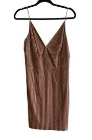 Adrienne Papel Rose Gold Beaded Dress Size 10