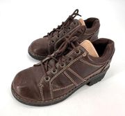 Lower East Side Y2K Faux Leather Lace Up Chunky Oxford Shoes Brown Size 6.5