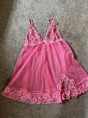 Fredericks Of Hollywood Hot Pink Sheer Nighty