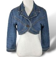 Y2K 90s Vintage Medium Boom Boom Jeans Cropped Jean Denim Jacket Bolero