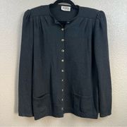 FINAL PRICE St. John by Marie Gray Knit Button Up Sweater