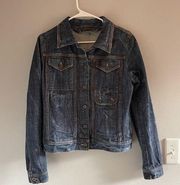 Denim Jacket Womens Orange Topstitching Jerome Dahan USA 8