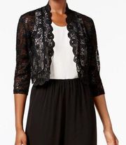 Sequin and lace black cropped cardigan never worn