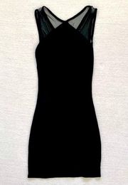 Garage  BRAND 🍒SIZE S🍒BLACK MESH BODYCON LITTLE BLACK DRESS SEXY FLATTERING