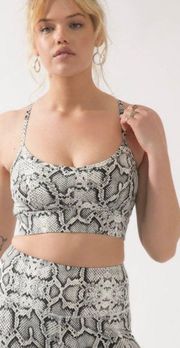 Irena Snake Print Tan and Black Sports Bra XS