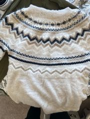 Fair Isle Cowl Neck Sweater