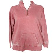 Ocean Drive salmon pink distressed pullover well worn sweater 

size Large