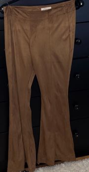 Brown Suede Flair Pants