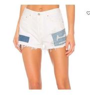 NWT GRLFRND Cindy High-rise Patchwork Short In Zeppelin Size 26