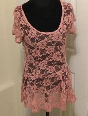 Sheer Lace Roses Top