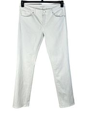 Ellie Tahari SZ 12 Classic Fit Jeans Relaxed Straight Leg Pockets Mid-Rise White