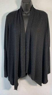 Matty M Womens Cardigan Sweater Open Front Long Sleeve Stretch Black Size Medium