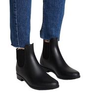 Sam Edelman Tinsley Chelsea Black Matte Rubber Rain Boots