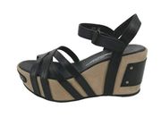 Antelope Strappy Wedge Platform Sandal Black Size 37EU 6 US