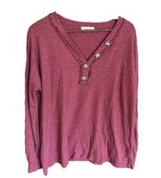 Hailey & Co. mauve waffle knit long sleeved top