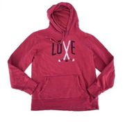 Life Is Good Women's Fleece Pocket Long Sleeve Hooded Sweatshirt Red Size Medium