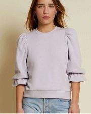 Nation LTD Puff Sleeve Sweater Sweatshirt Top in Lavender Purple Size Large