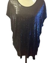 Michael Michael Kors Black Sequin Shirt Sz L