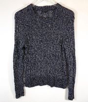 RAG & BONE Adira Marled Cable Knit Crewneck Sweater Grey Size Large