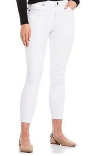 White Skinny Jeans Raw Hem Size 6