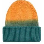 NWT  X KROST Collab Dip Dye Burnt Orange Teal Green Unisex Beanie Winter Hat