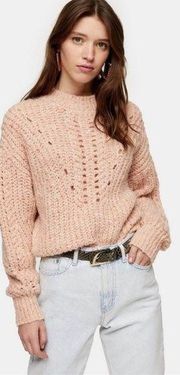 TopShop Pointelle Textured Chunky Knit Sweater Top