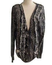 Acne studios  Snake cardigan animal print cotton long button front cardigan sz M