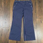 Tommy Hilfiger Navy/Striped Wide Leg Trousers