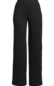 New Lands End Womens Black Wide Leg Sweatpants Small